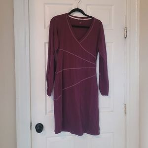 Athleta Plum Organic Cotton Casual Longsleeve Dress